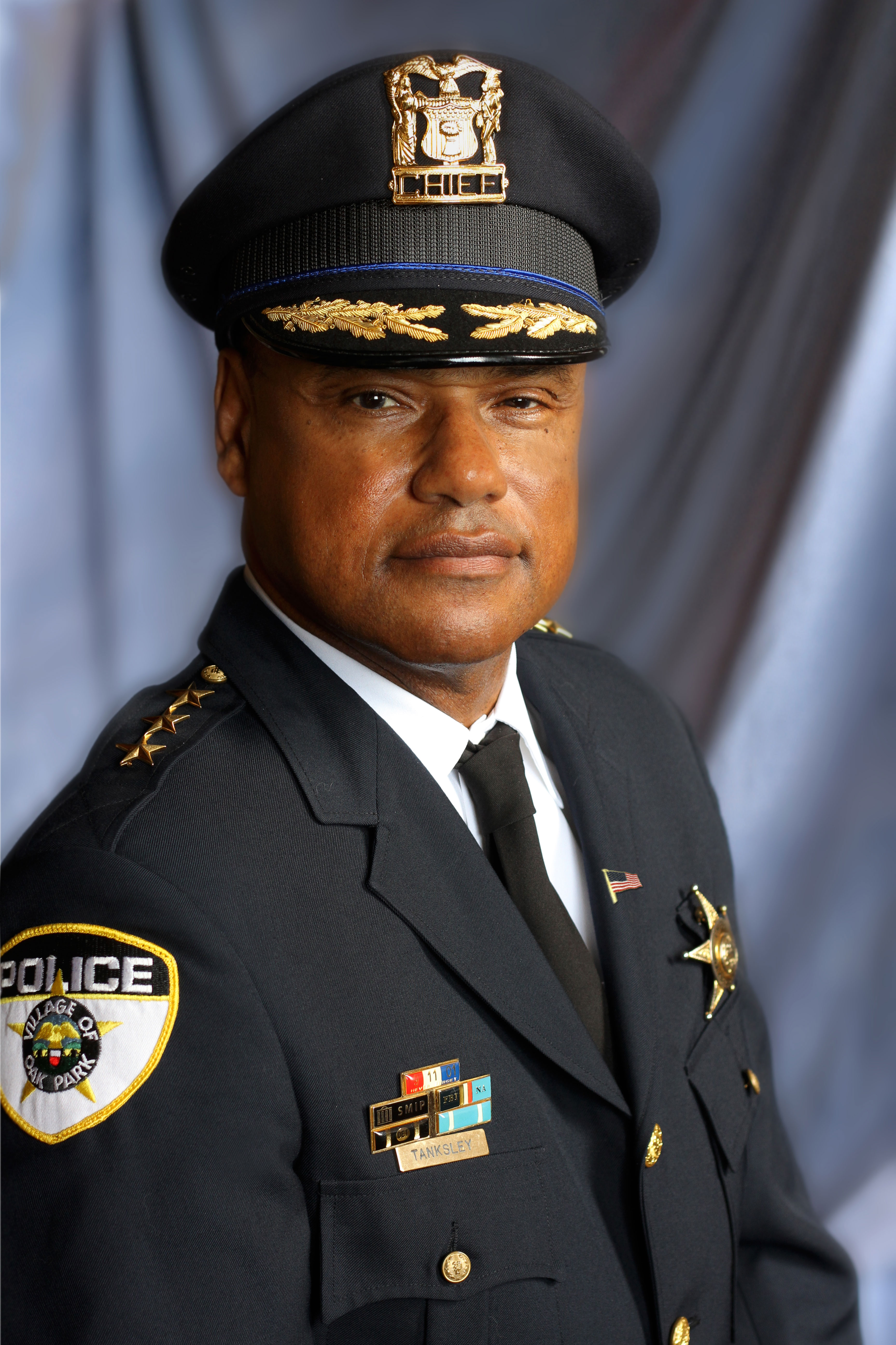 Photo of retiring Oak Park Police Chief Rick C. Tanksley